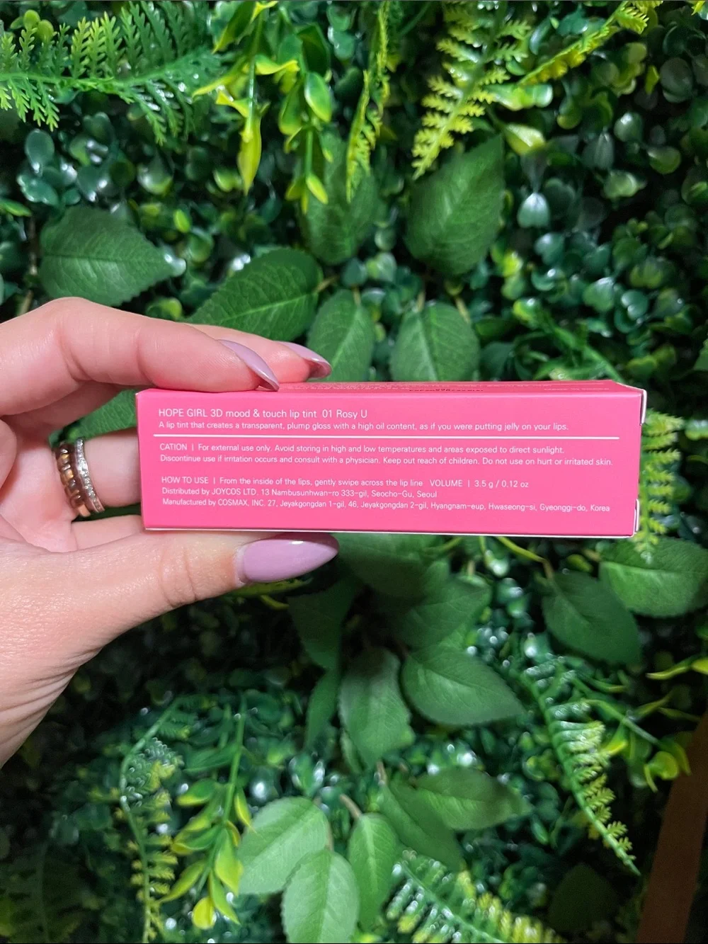 Hope Girl 3D Mood & Touch Lip Tint - 01 Rosy U